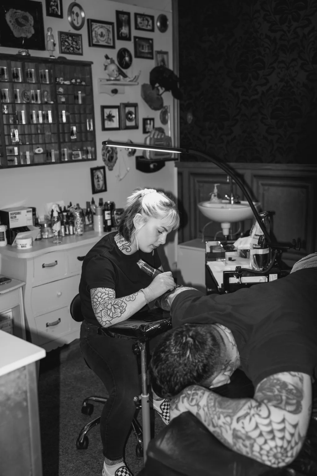 Tattooarbeit im Studio